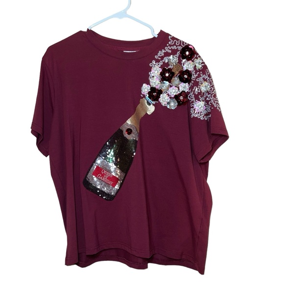 Queen of Sparkles Garnet Crimson queen of Gameday T-shirt Large New - Picture 2 of 9